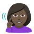 🧏🏿‍♀️ deaf woman: dark skin tone display on JoyPixels